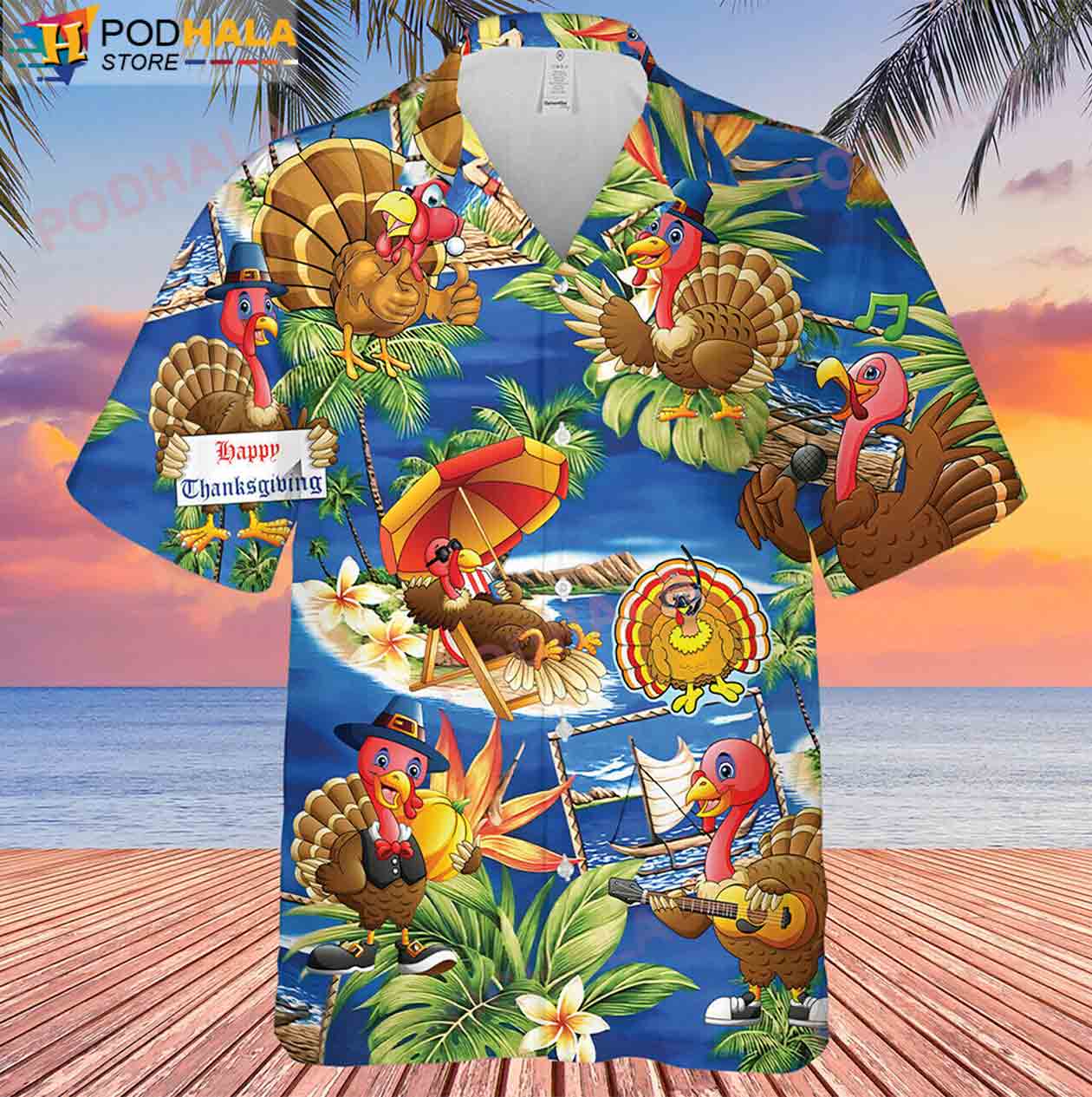 Happy Thanksgiving Turkey Thanksgiving Hawaiian Shirt Happy Thanksgiving Turkey Thanksgiving Hawaiian Shirt