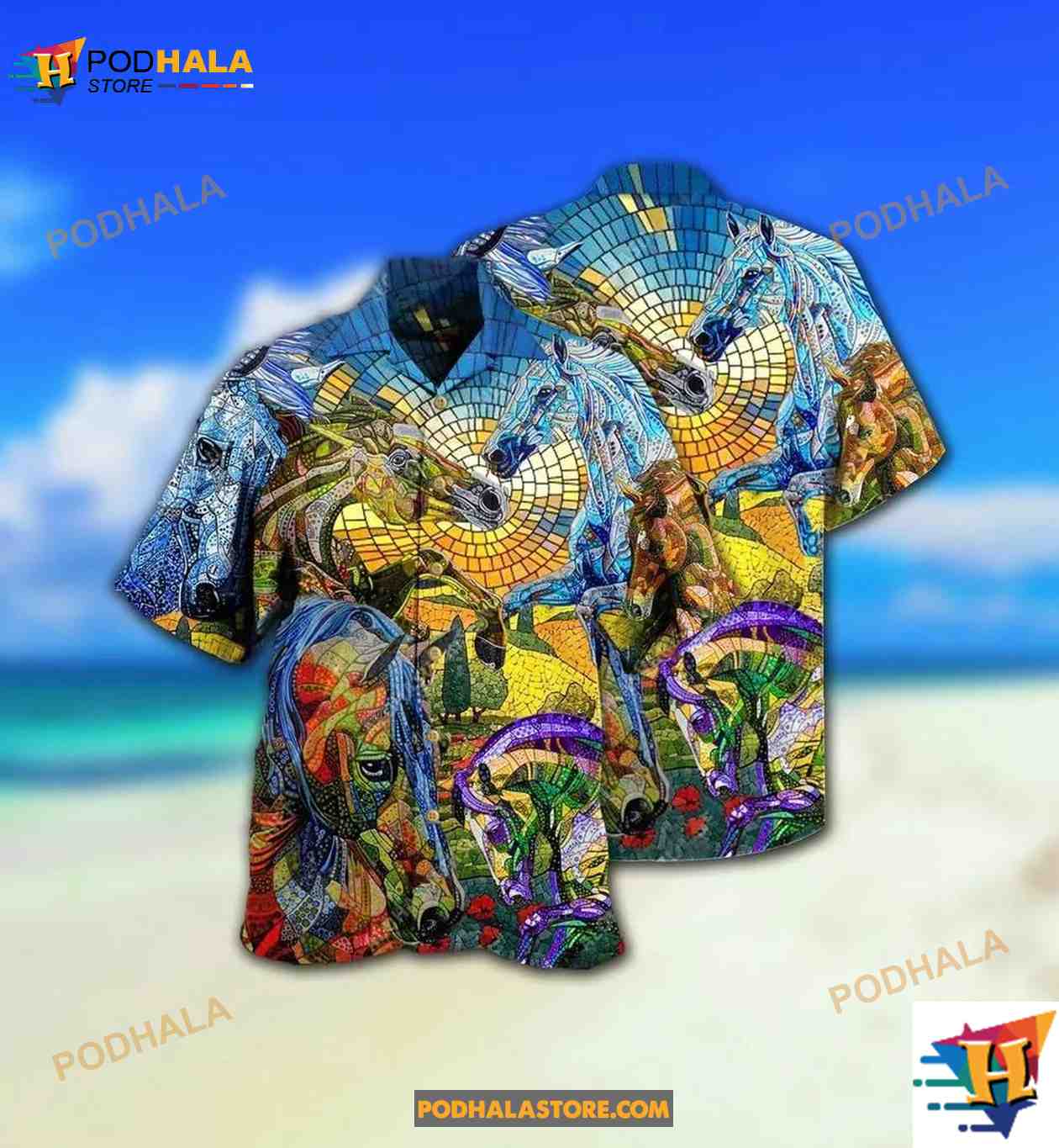Horse Abstract Style Hawaiian Shirt Horse Abstract Style Hawaiian Shirt