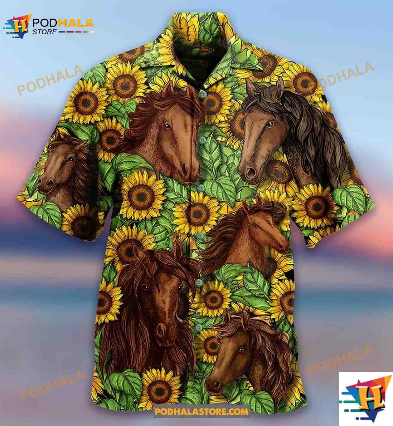 Horse And Sunflowers Amazing Hawaiian Shirt Horse And Sunflowers Amazing Hawaiian Shirt