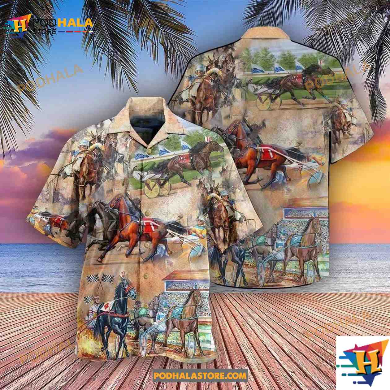 Horse Harness Racing On With Passion Hawaiian Shirt Horse Harness Racing On With Passion Hawaiian Shirt
