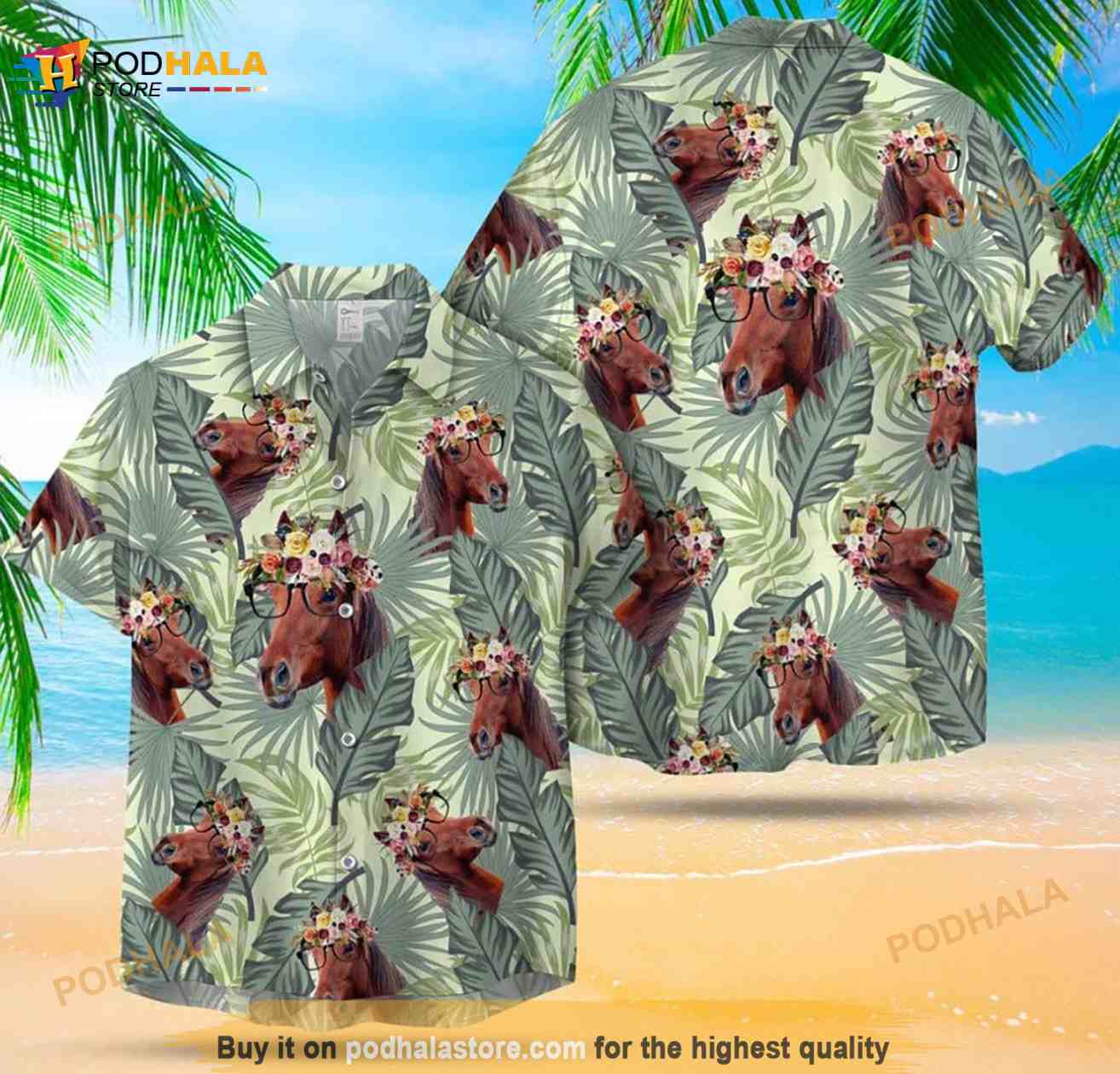 Horse Leafy Funny Hawaiian Shirt Horse Leafy Funny Hawaiian Shirt