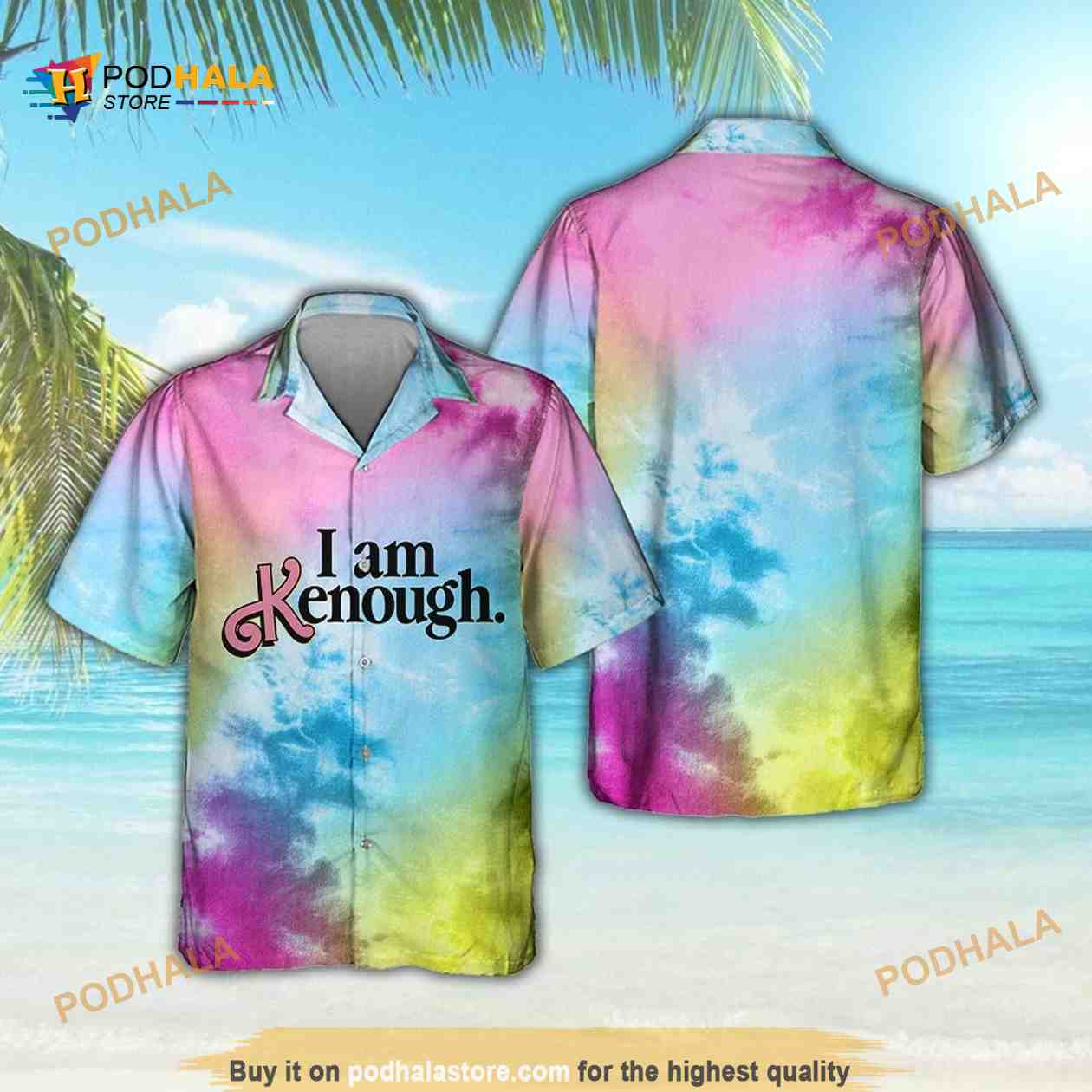 I Am Kenough Barbenheimer Movie Funny Hawaiian Shirt For Fans I Am Kenough Barbenheimer Movie Funny Hawaiian Shirt For Fans