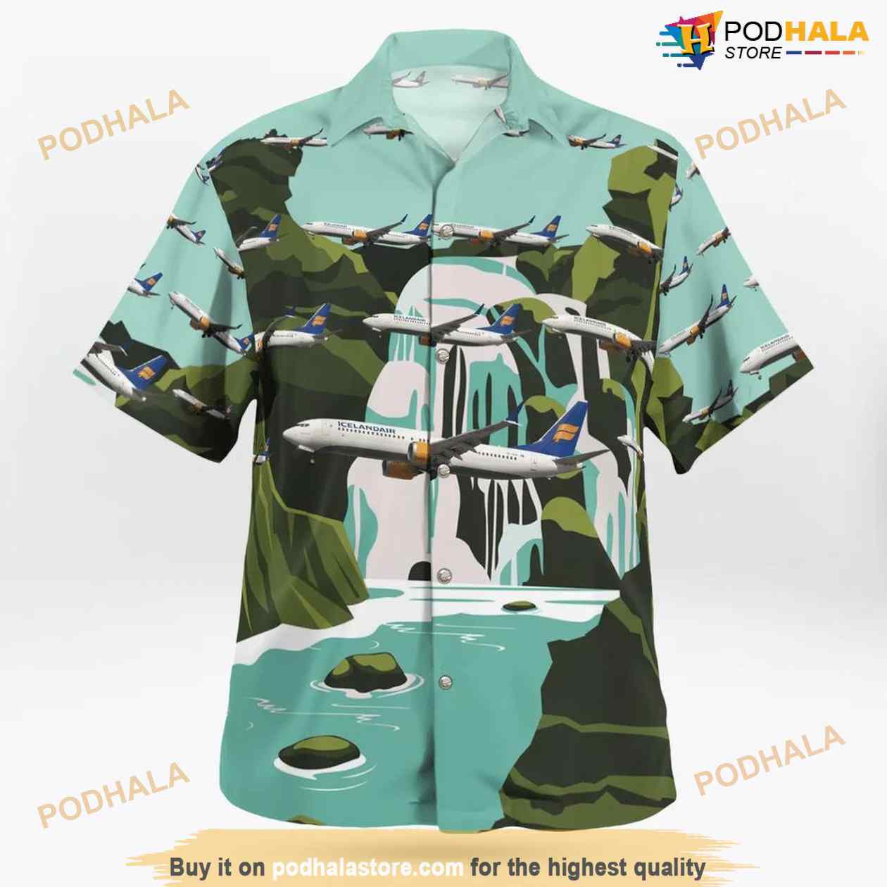 Icelandair Boeing 737 Max 9 Hawaiian Shirt Icelandair Boeing 737 Max 9 Hawaiian Shirt