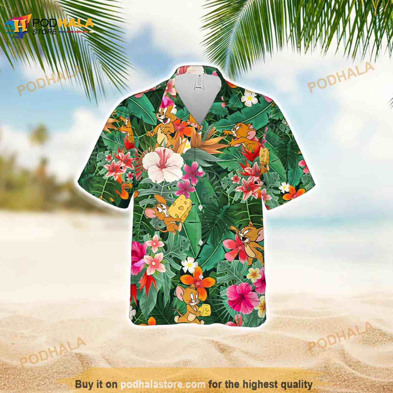 Jerry Mouse Funny Hawaiian Shirt Jerry Mouse Funny Hawaiian Shirt