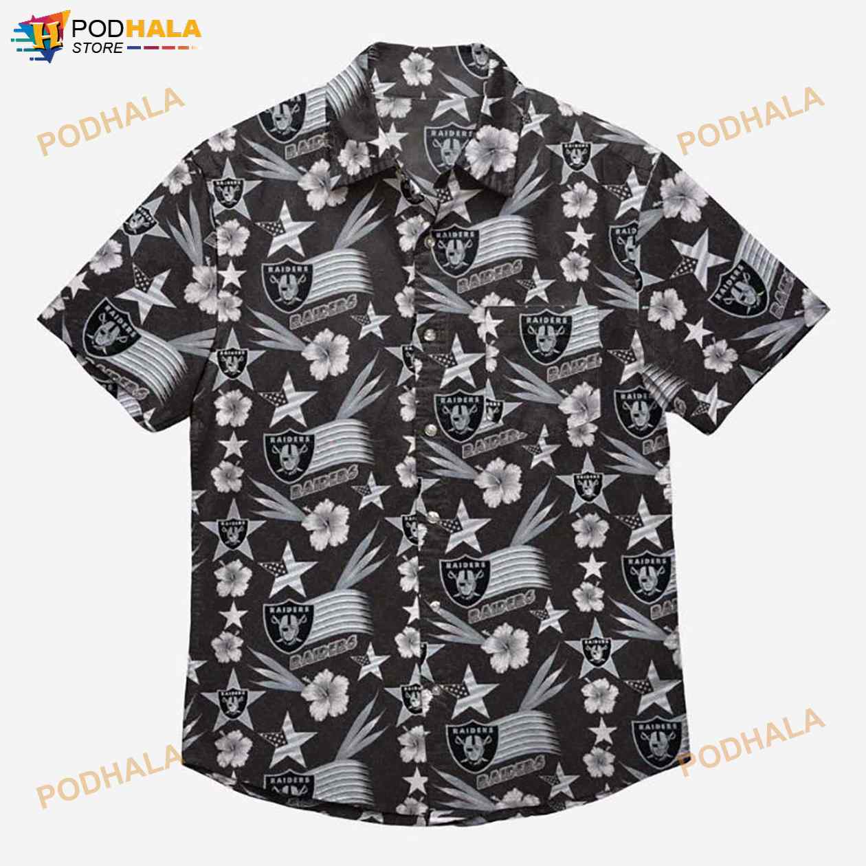 Las Vegas Raiders Americana 3D Funny Hawaiian Shirt Las Vegas Raiders Americana 3D Funny Hawaiian Shirt