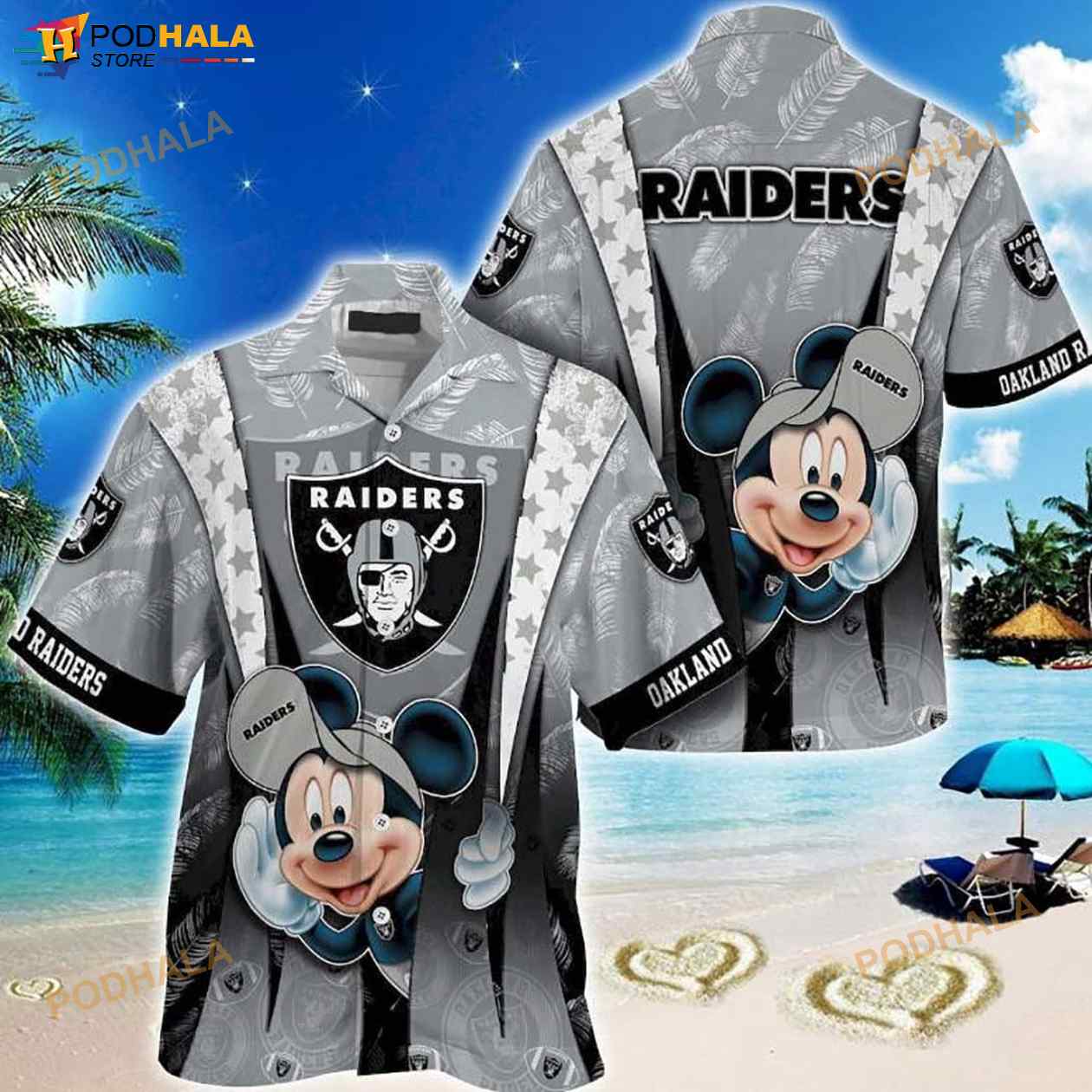 Las Vegas Raiders Mickey Mouse 3D Funny Hawaiian Shirt Las Vegas Raiders Mickey Mouse 3D Funny Hawaiian Shirt