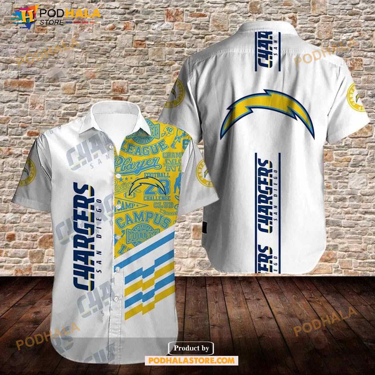 Los Angeles Chargers 3D Hawaiian Shirt For Fans Los Angeles Chargers 3D Hawaiian Shirt For Fans