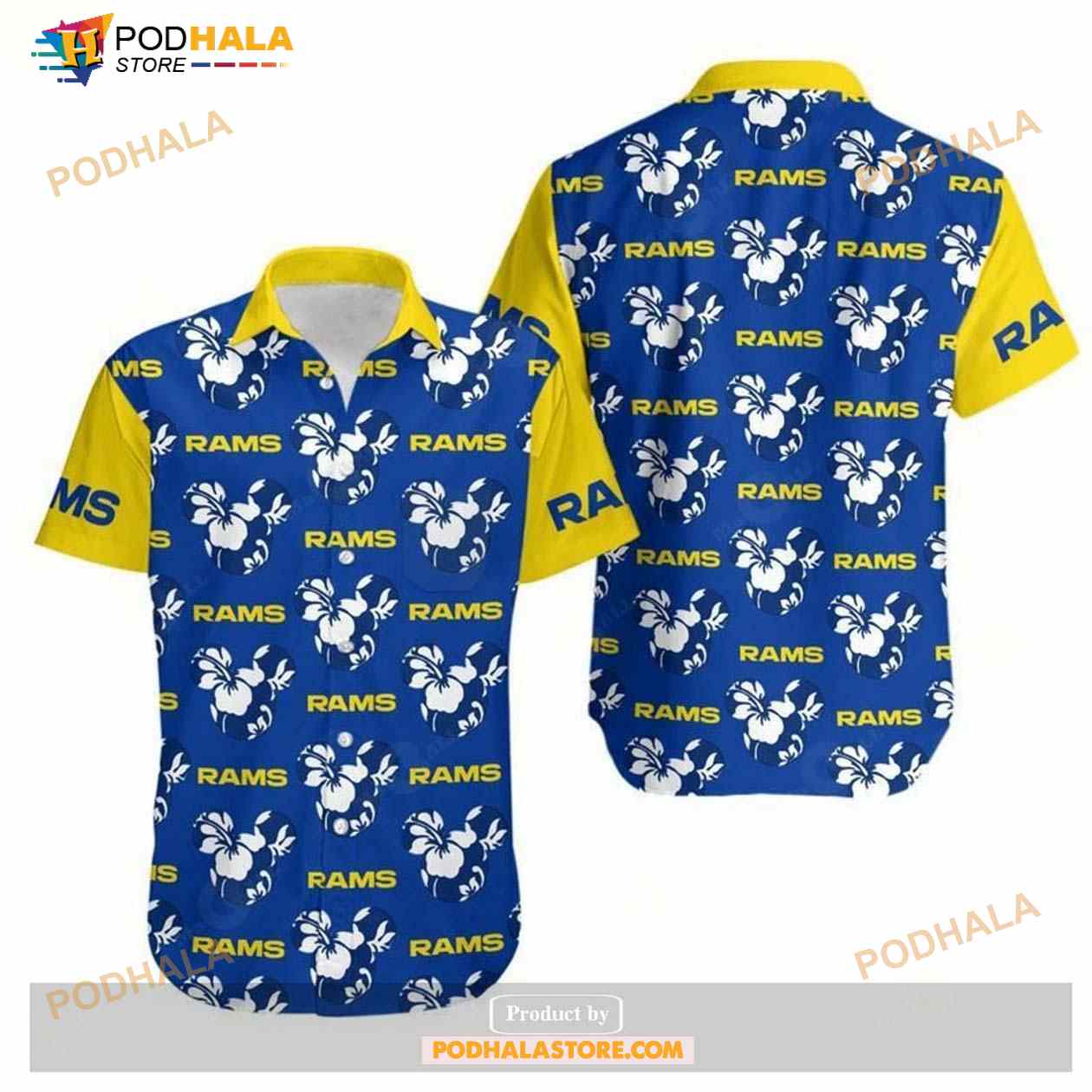 Los Angeles Rams Mickey And Flowers Hawaii Shirt Summer Collection Los Angeles Rams Mickey And Flowers Hawaii Shirt Summer Collection