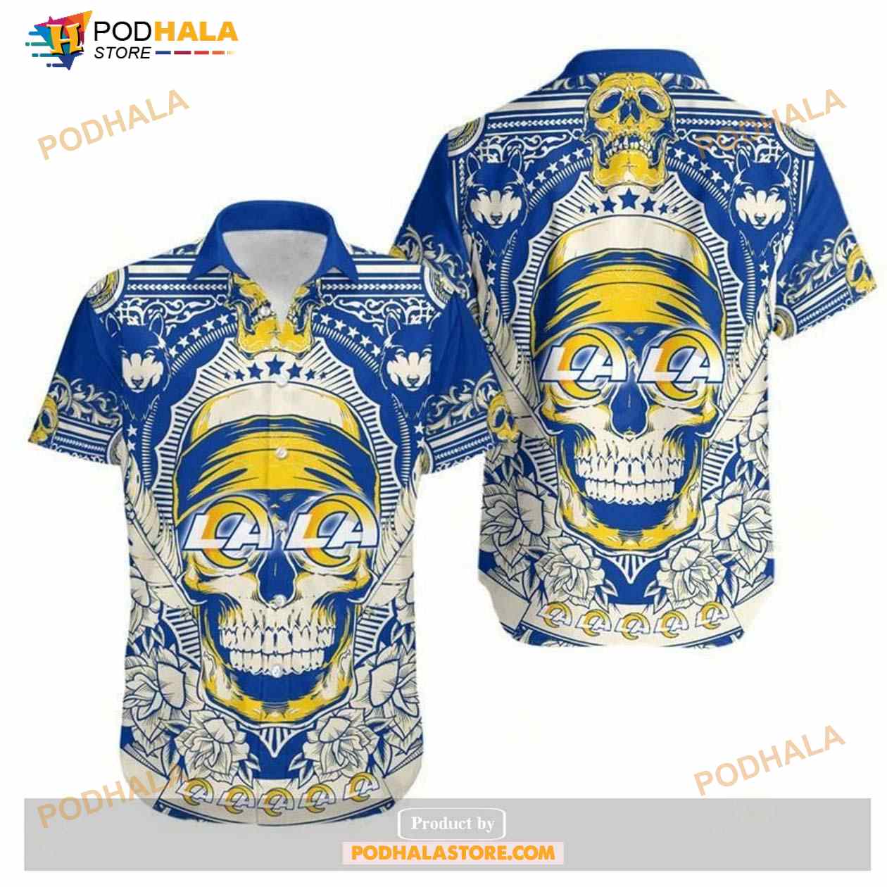 Los Angeles Rams Skull NFL Gift For Fan Hawaii Shirt Summer Collection Los Angeles Rams Skull NFL Gift For Fan Hawaii Shirt Summer Collection