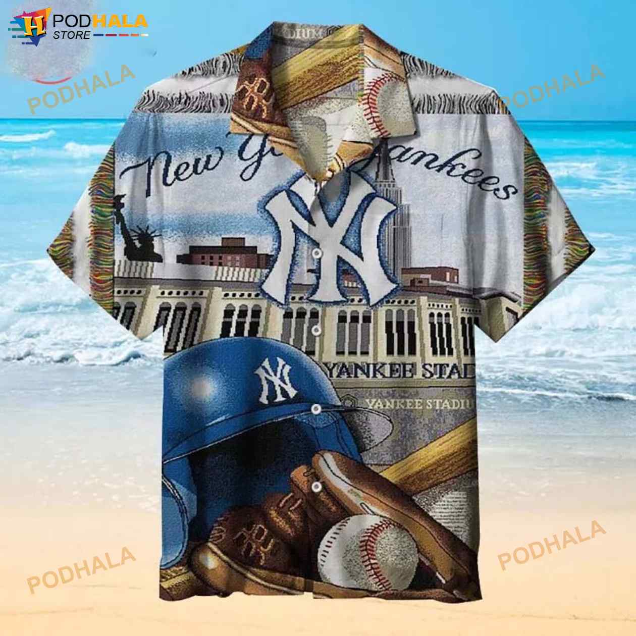 MLB New York Yankees 3D Funny Hawaiian Shirt MLB New York Yankees 3D Funny Hawaiian Shirt