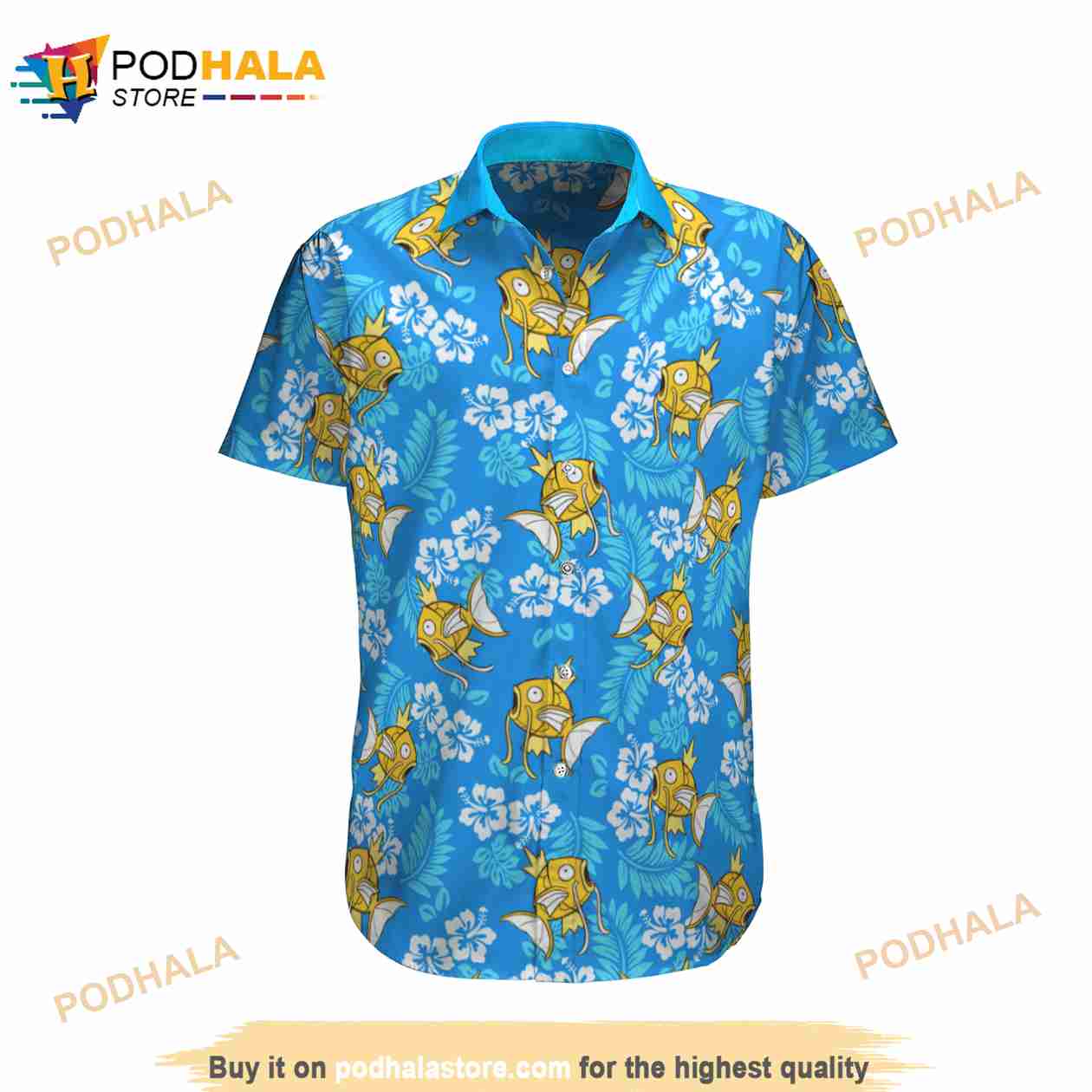 Magikarp Tropical Beach Pokemon 3D Funny Hawaiian Shirt Magikarp Tropical Beach Pokemon 3D Funny Hawaiian Shirt