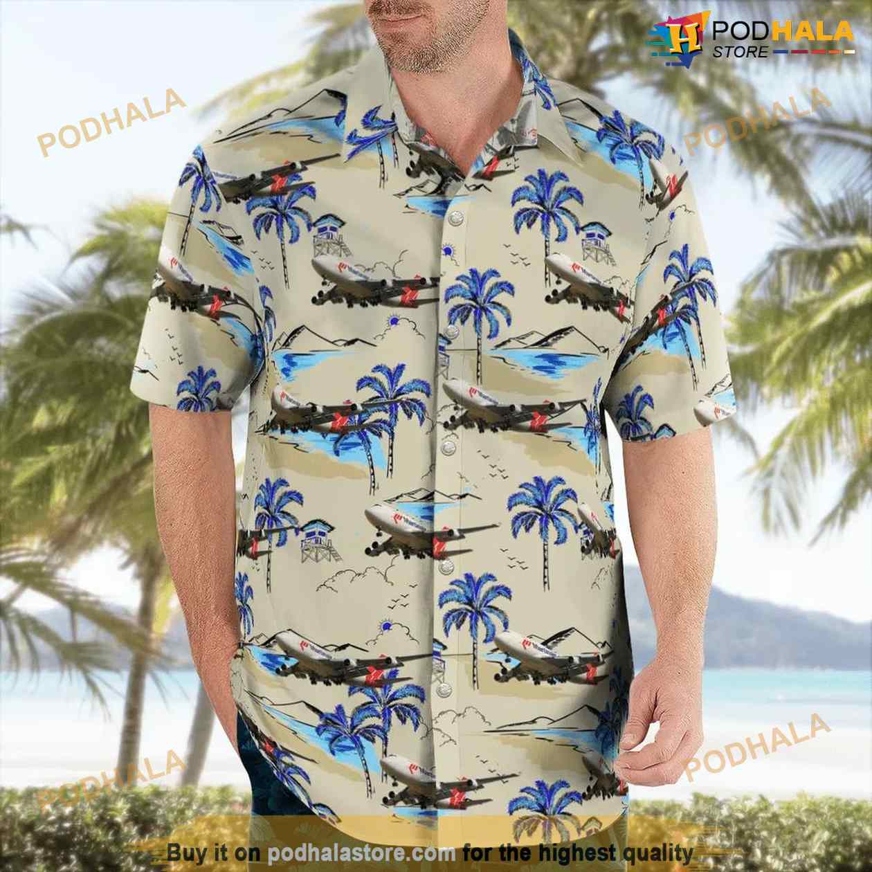 Martinair Boeing 747-400bcf Hawaiian Shirt Martinair Boeing 747-400bcf Hawaiian Shirt