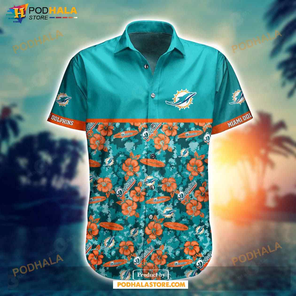 Miami Dolphins Style Summer Hawaiian Shirt Miami Dolphins Style Summer Hawaiian Shirt