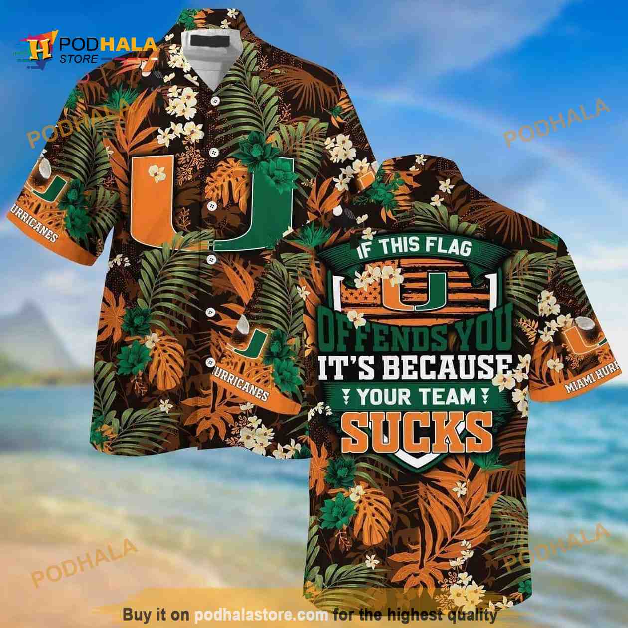 Miami Hurricanes Funny Hawaiian Shirt Miami Hurricanes Funny Hawaiian Shirt