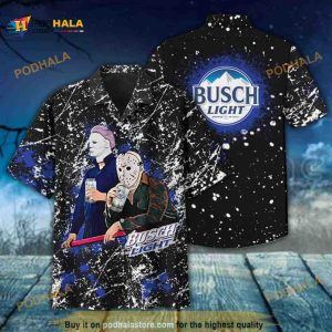 Michael Myers And Jason Voorhees Drinking Busch Light Hawaiian Shirt