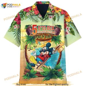 Mickey Mouse Disney Its 5 Oclock Somewhere Beach Bar Funny Hawaiian Shirt