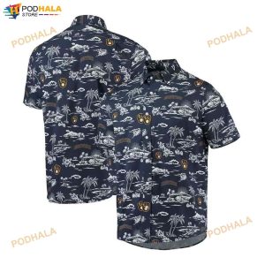 Milwaukee Brewers Aloha Coconut Navy 3D Funny Hawaiian Shirt