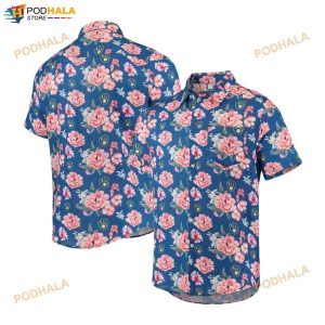 Milwaukee Brewers Royal Floral 3D Funny Hawaiian Shirt