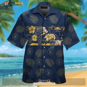 Milwaukee Brewers Tropical Dark Blue Funny Hawaiian Shirt