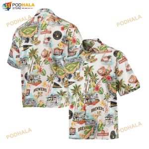 Milwaukee Brewers Way 3D Funny Hawaiian Shirt – White