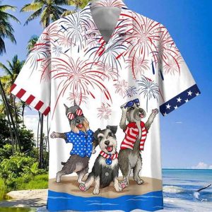 Miniature Schnauzer Independence Is Coming 3D Funny Hawaiian Shirt