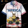 Minions Cosplay Minions America White Funn Funny Hawaiian Shirt