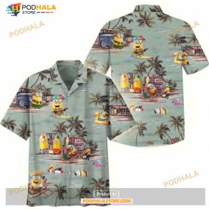 Minions Summer Beach Vacation Grey Funny Hawaiian Shirt