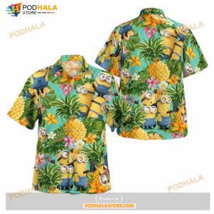 Minions Tropical Pineapples Cute Funny Hawaiian Shirt