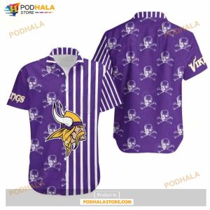 Minnesota Vikings Stripes And Skull Hawaii Shirt Summer Collections
