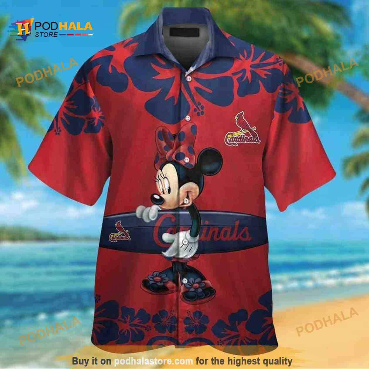 Minnie Mouse Disney St. Louis Cardinals Hawaiian Shirt Beach Lovers Gift Minnie Mouse Disney St. Louis Cardinals Hawaiian Shirt Beach Lovers Gift