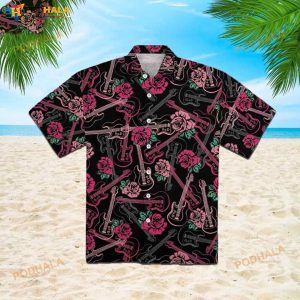 Music Guitars Melody And Rose 3D Funny Hawaiian Shirt