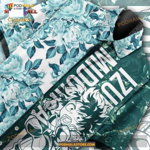 My Hero Academia Midoriya Izuku Floral Blue Green Funny Hawaiian Shirt