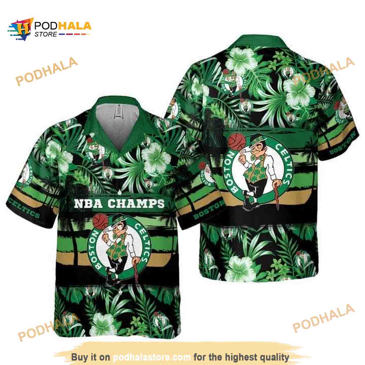 NBA Boston Celtics Hawaiian Shirt Summer Flower Pattern NBA Boston Celtics Hawaiian Shirt Summer Flower Pattern
