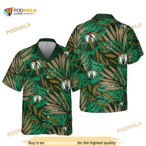 NBA Boston Celtics Hawaiian Shirt Tropical Palm Leaves
