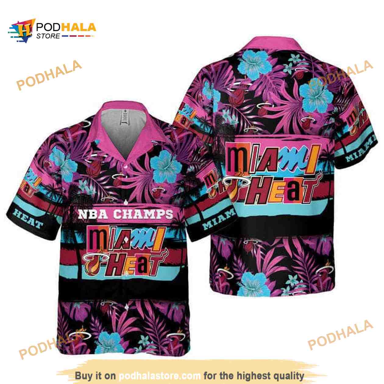 NBA Champs Miami Heat Hawaiian Shirt Summer Beach Gift Aloha NBA Champs Miami Heat Hawaiian Shirt Summer Beach Gift Aloha