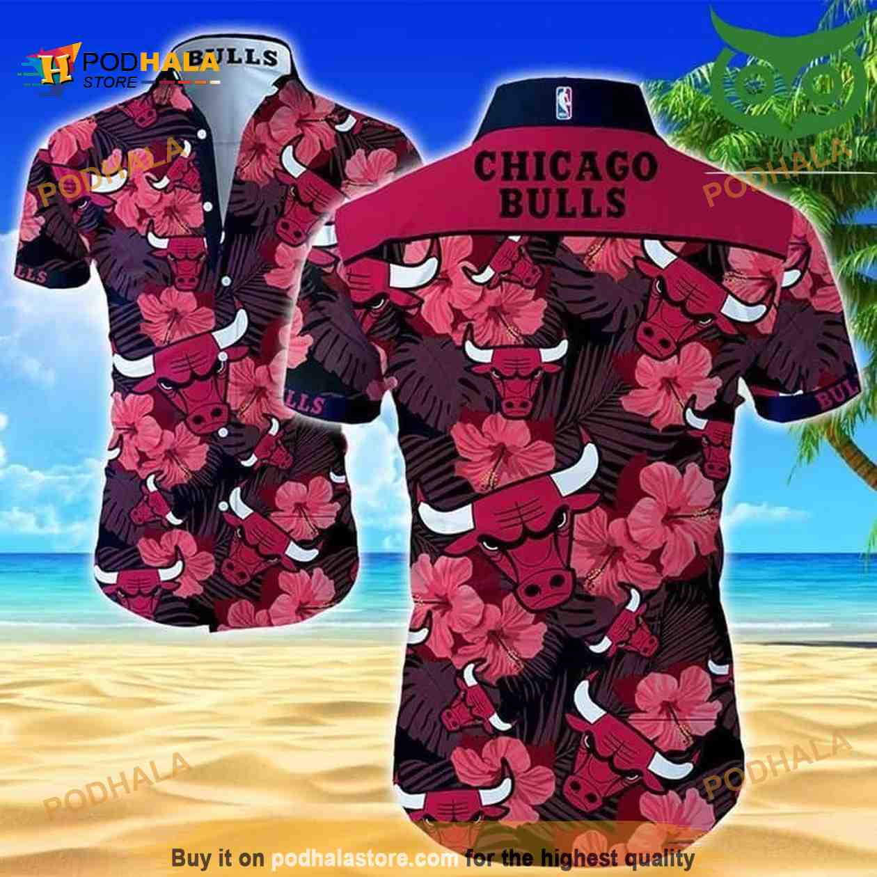 NBA Chicago Bulls Hawaiian Shirt Tropical Flora Gift For Beach Lovers NBA Chicago Bulls Hawaiian Shirt Tropical Flora Gift For Beach Lovers