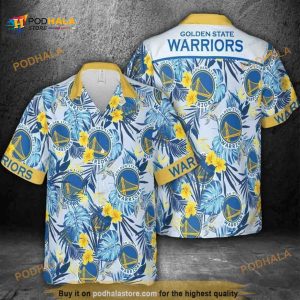 NBA Golden State Warriors Hawaiian Shirt Tropical Flora