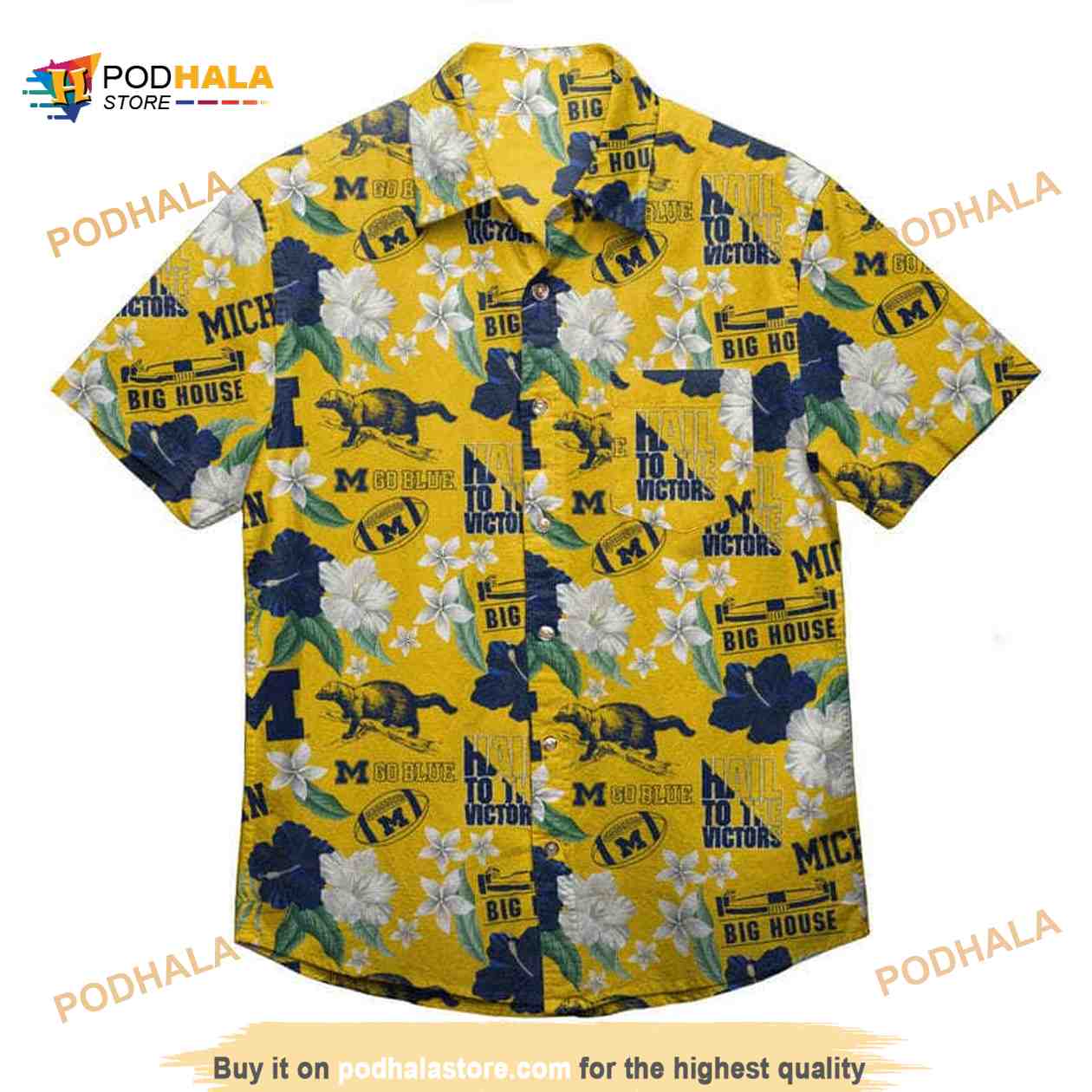 NCAA Michigan Wolverines Hawaiian Shirt Gift For Beach Trip NCAA Michigan Wolverines Hawaiian Shirt Gift For Beach Trip
