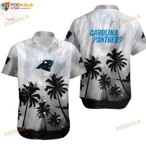 NFL Carolina Panthers Coconut Trees 3D Funny Hawaiian Shirt