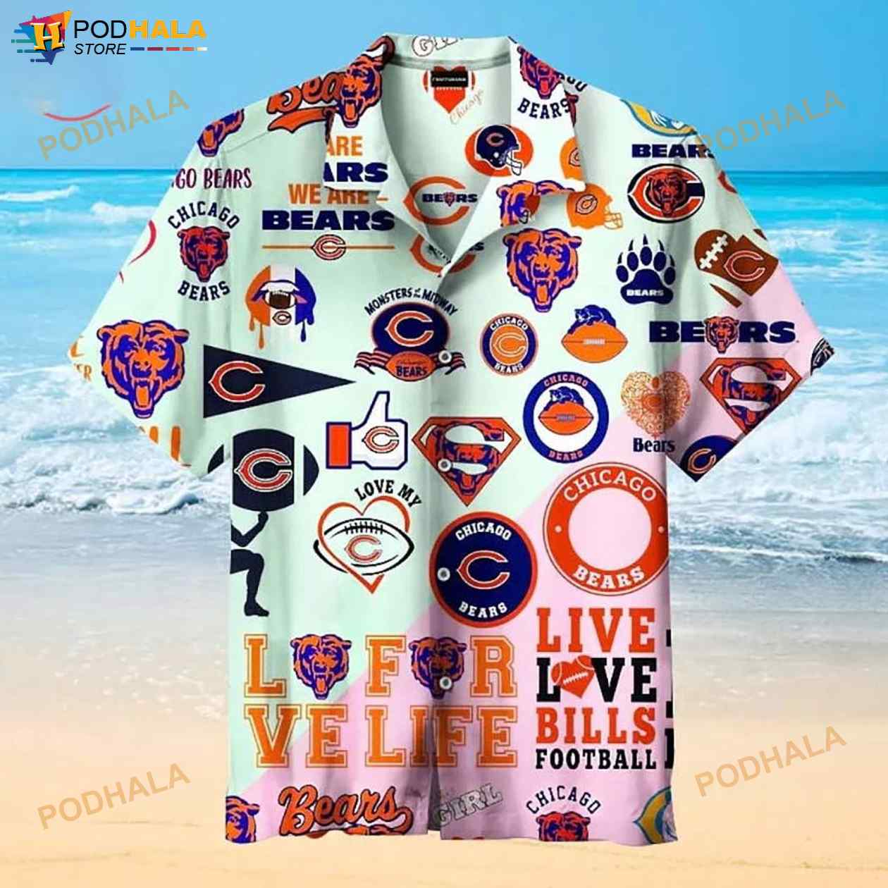 NFL Chicago Bears 3D Funny Hawaiian Shirt NFL Chicago Bears 3D Funny Hawaiian Shirt