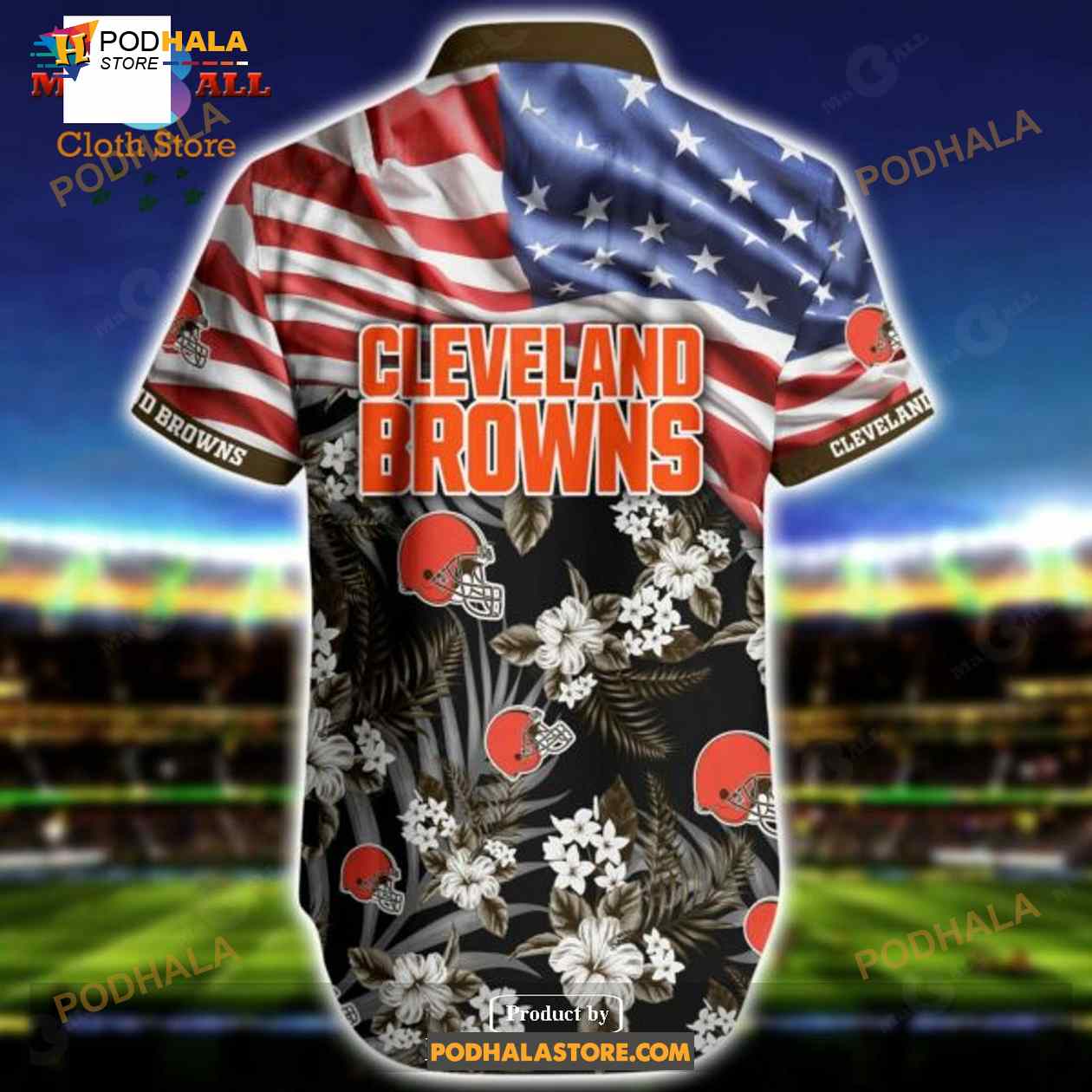 NFL Cleveland Browns Funny 3D NFL Hawaiian Shirt For Fan NFL Cleveland Browns Funny 3D NFL Hawaiian Shirt For Fan