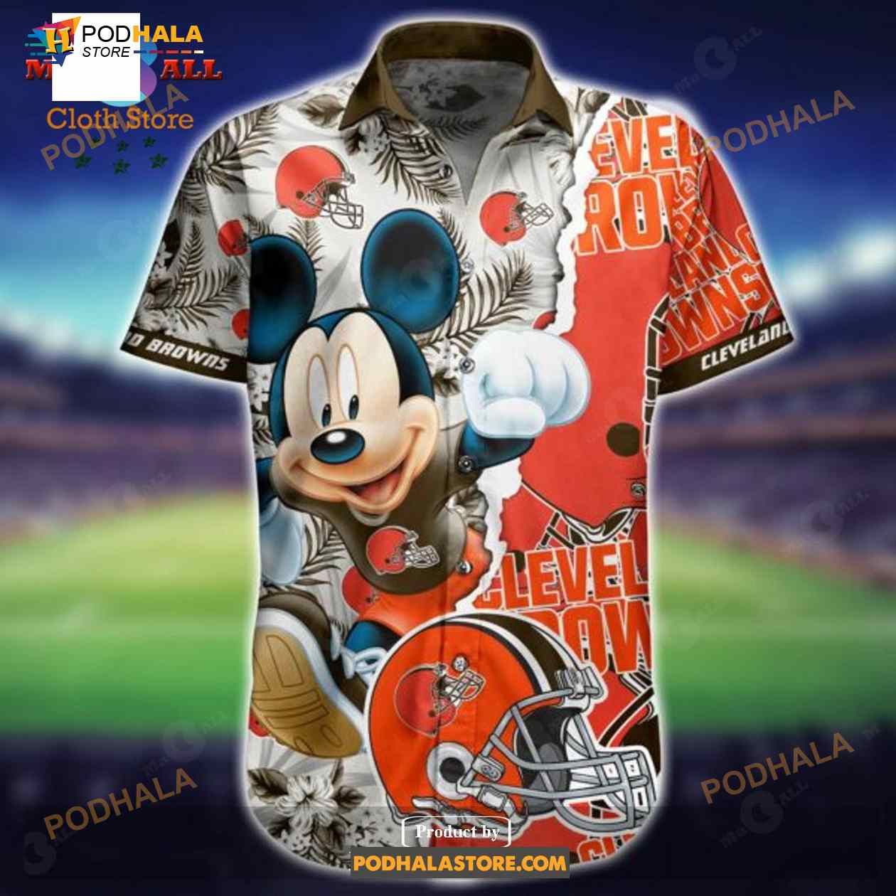 NFL Cleveland Browns Funny 3D NFL Hawaiian Shirt Summer 02 NFL Cleveland Browns Funny 3D NFL Hawaiian Shirt Summer 02