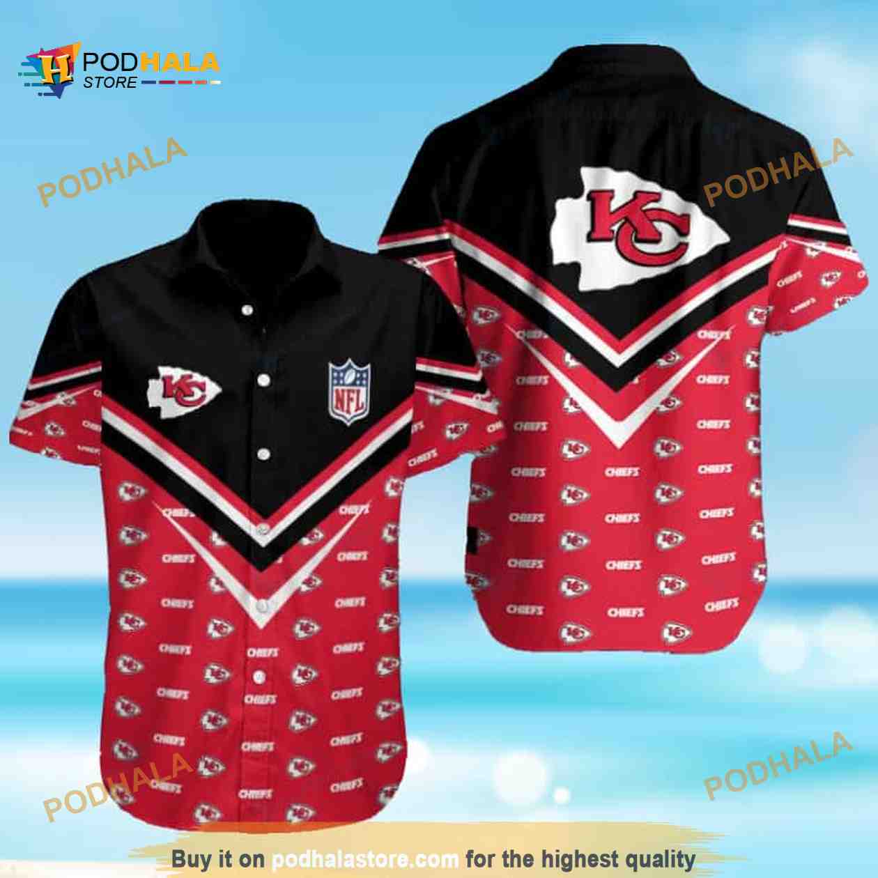 NFL Kansas City Chiefs Hawaiian Shirt Beach Lovers Gift For Sport Fans NFL Kansas City Chiefs Hawaiian Shirt Beach Lovers Gift For Sport Fans