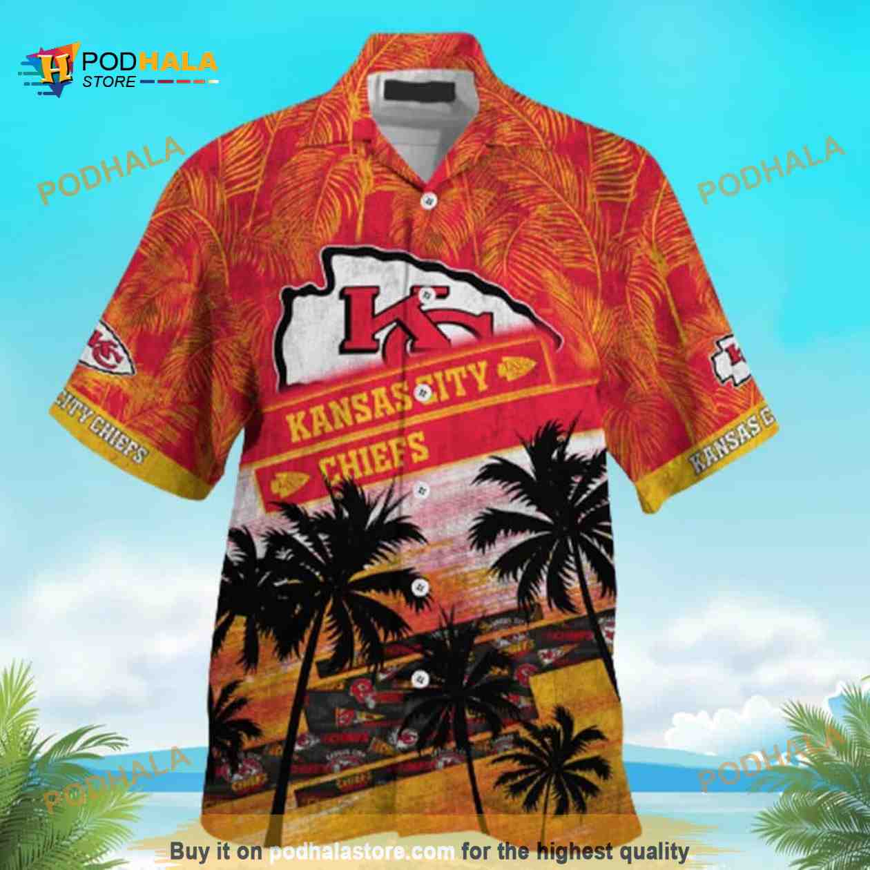 NFL Kansas City Chiefs Hawaiian Shirt Beach Lovers Gift NFL Kansas City Chiefs Hawaiian Shirt Beach Lovers Gift