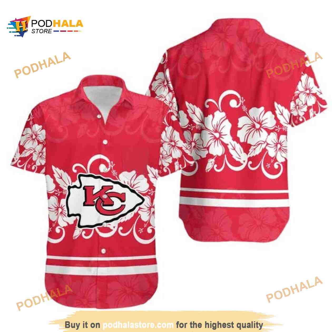 NFL Kansas City Chiefs Hawaiian Shirt Hibiscus Flowers Best Beach Gift NFL Kansas City Chiefs Hawaiian Shirt Hibiscus Flowers Best Beach Gift