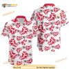 NFL Kansas City Chiefs Hawaiian Shirt Leaves Pattern White Aloha