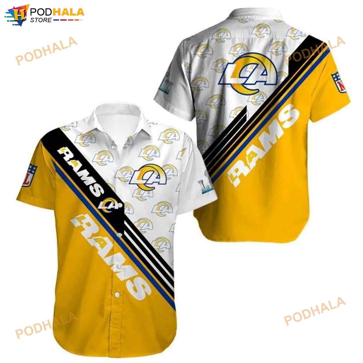 NFL Los Angeles Rams 3D Funny Hawaiian Shirt NFL Los Angeles Rams 3D Funny Hawaiian Shirt