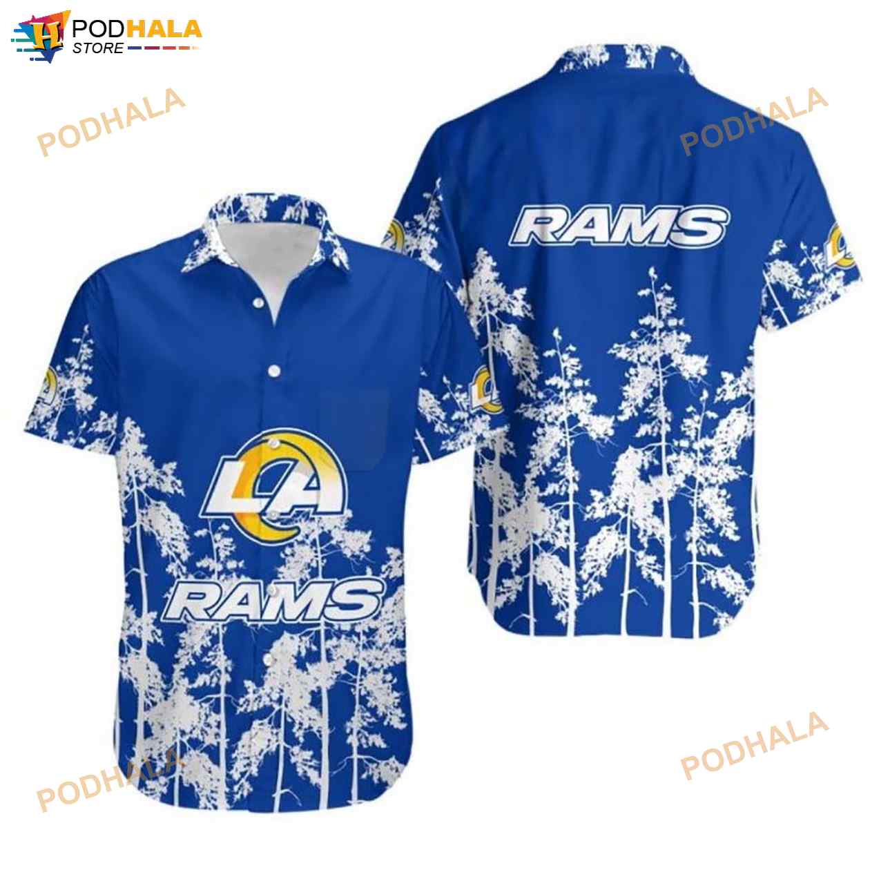 NFL Los Angeles Rams Secret Forest 3D Funny Hawaiian Shirt NFL Los Angeles Rams Secret Forest 3D Funny Hawaiian Shirt