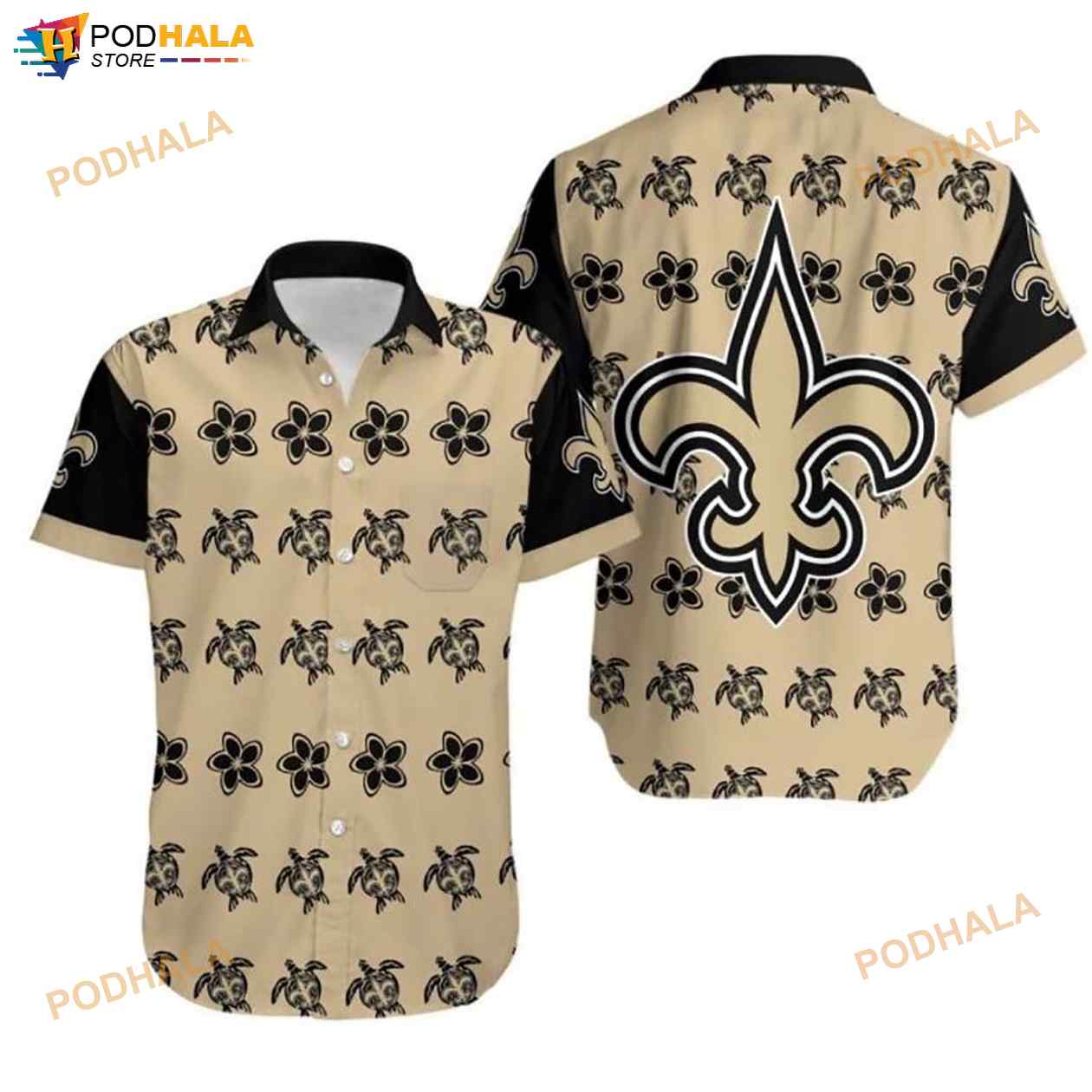 NFL New Orleans Saints Turtle 3D Funny Hawaiian Shirt NFL New Orleans Saints Turtle 3D Funny Hawaiian Shirt