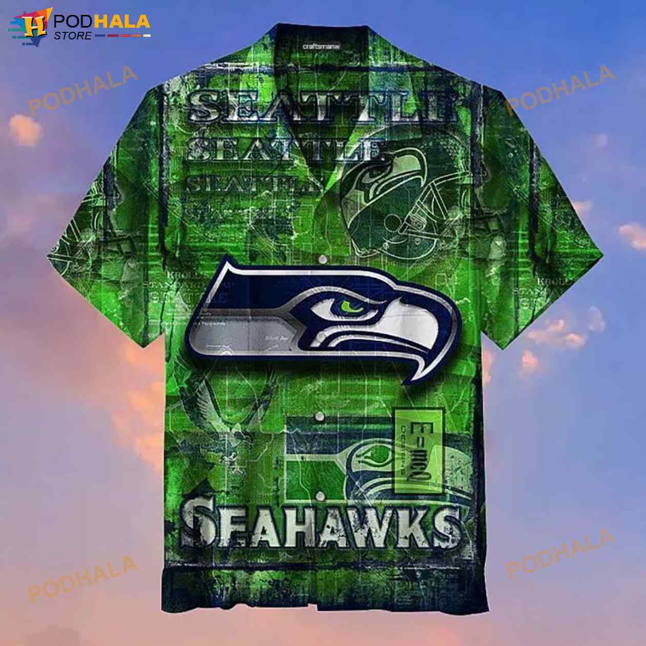 NFL Seattle Seahawks 3D Funny Hawaiian Shirt NFL Seattle Seahawks 3D Funny Hawaiian Shirt